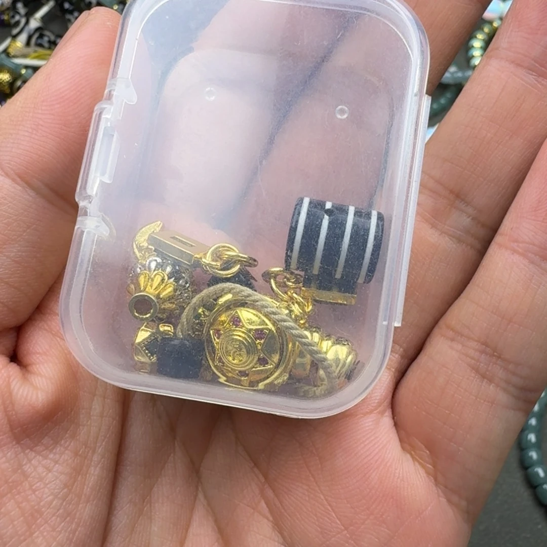 环***橘合金笔搁玛瑙/玉髓线珠三通套装丁香一套