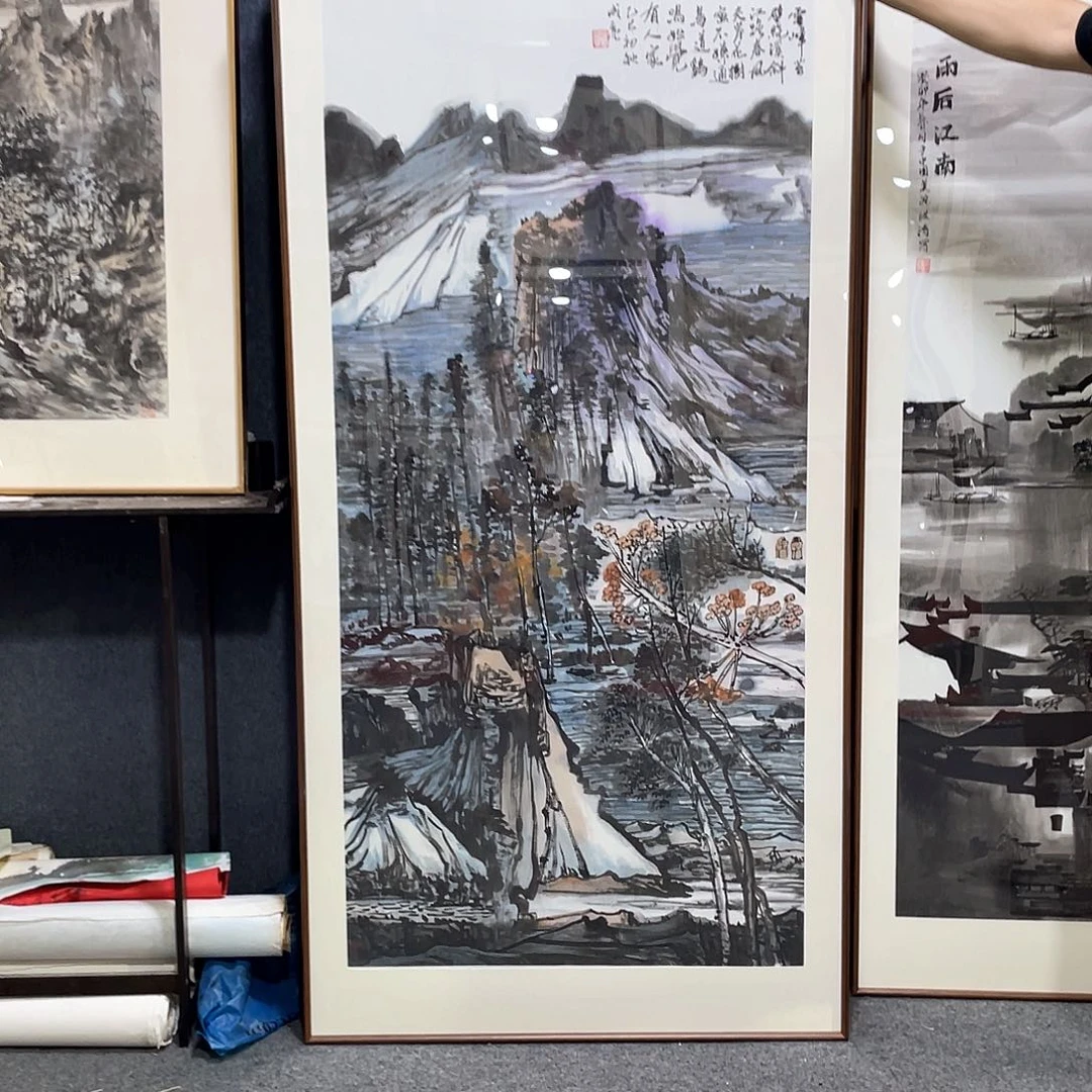 国画手绘画作品带框80/160