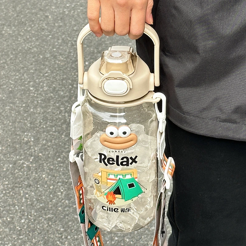 希乐运动水杯大容量男女学生夏季水壶双饮口便携耐高温tritan杯子