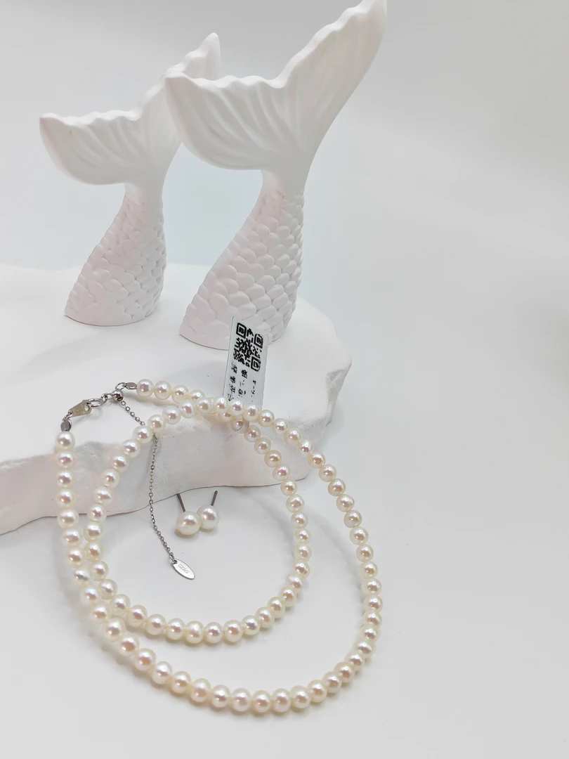 【珍珠购】s925银 炫彩天然淡水小米珍珠项链 4-5mm YS680