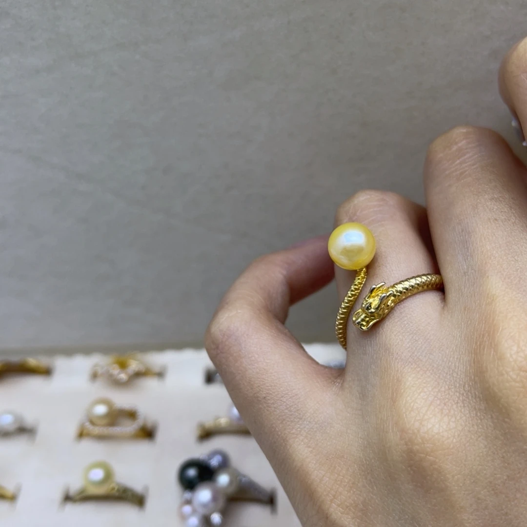 海水珍珠银S925镶嵌戒指