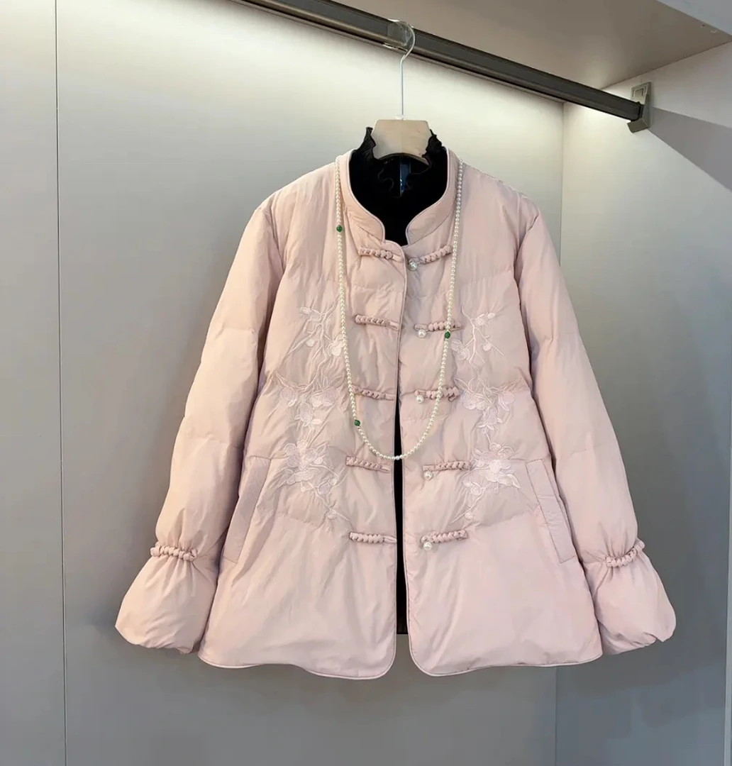 【晴儿家】2024新款新中式重工艺提花盘扣款修身气质款显瘦外套2377