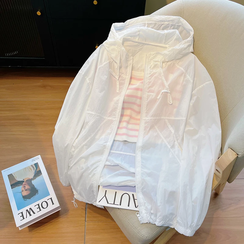 防晒衣外套女薄款春夏季2025新款百搭宽松休闲连帽轻薄透气防晒服