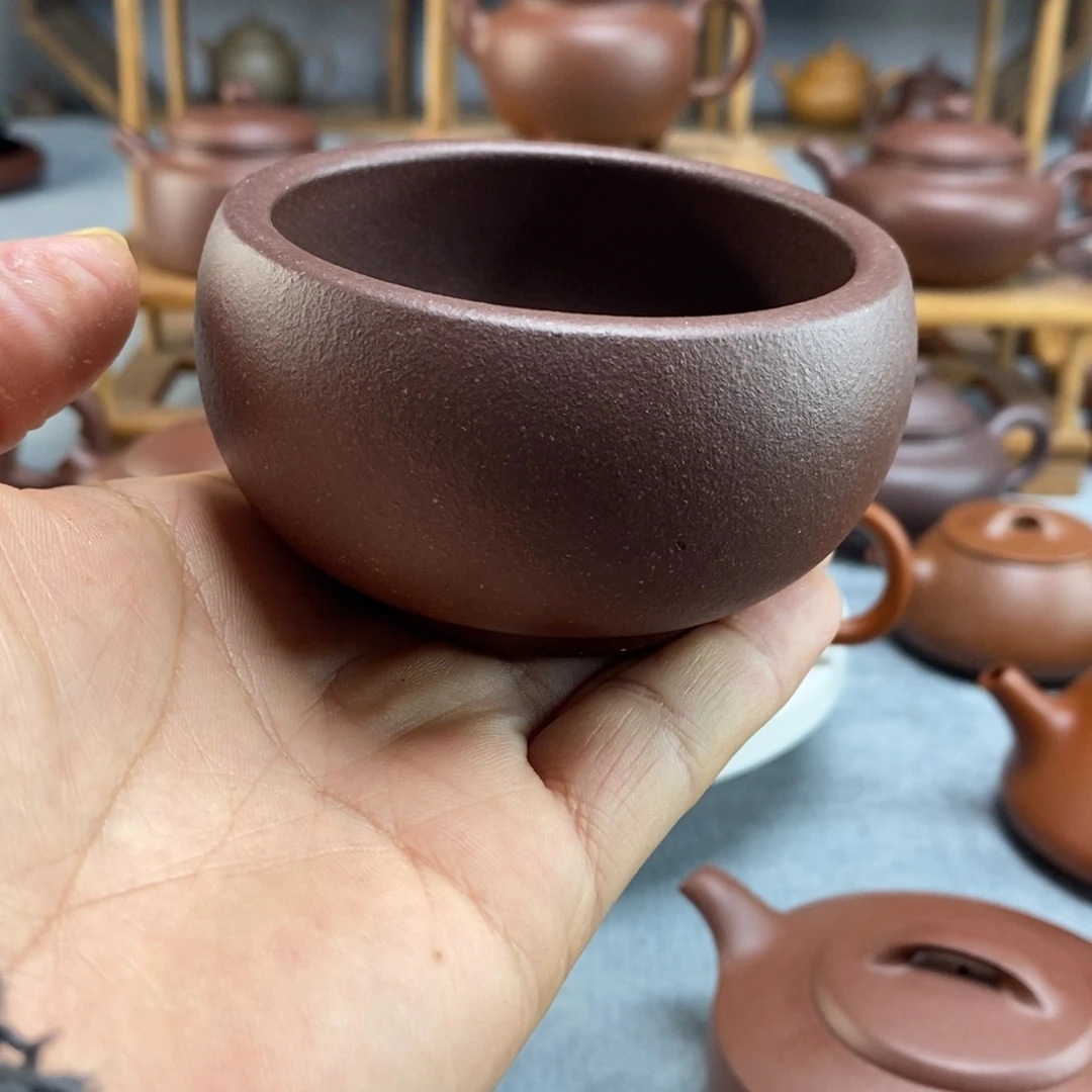 紫砂茶壶紫泥主人杯