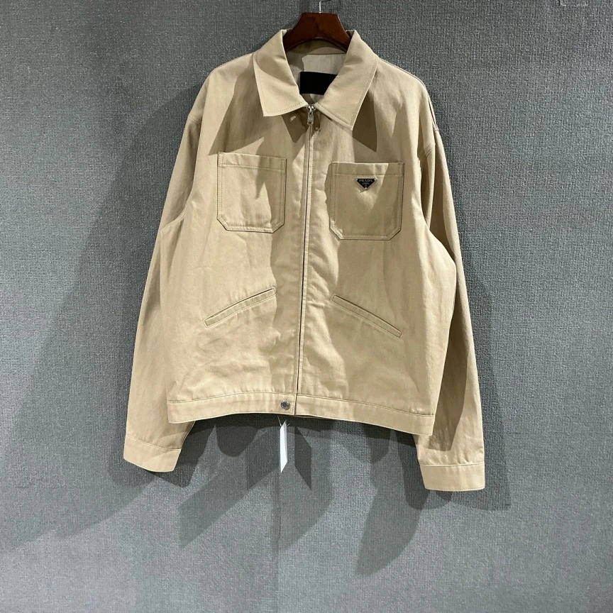 未使用 Prada/普拉达 （pm）卡其色夹克外套 全新L码/6532
