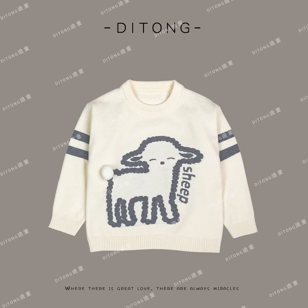 春季毛衣男童保暖圆领加厚春季儿童打底针织衫