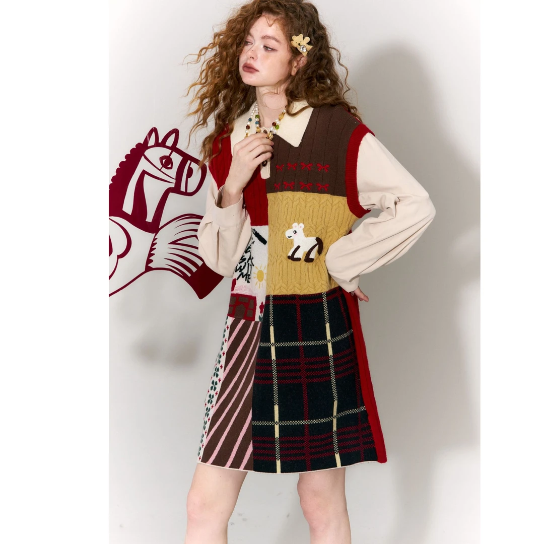 妖精的口袋童趣拼接连衣裙26400007