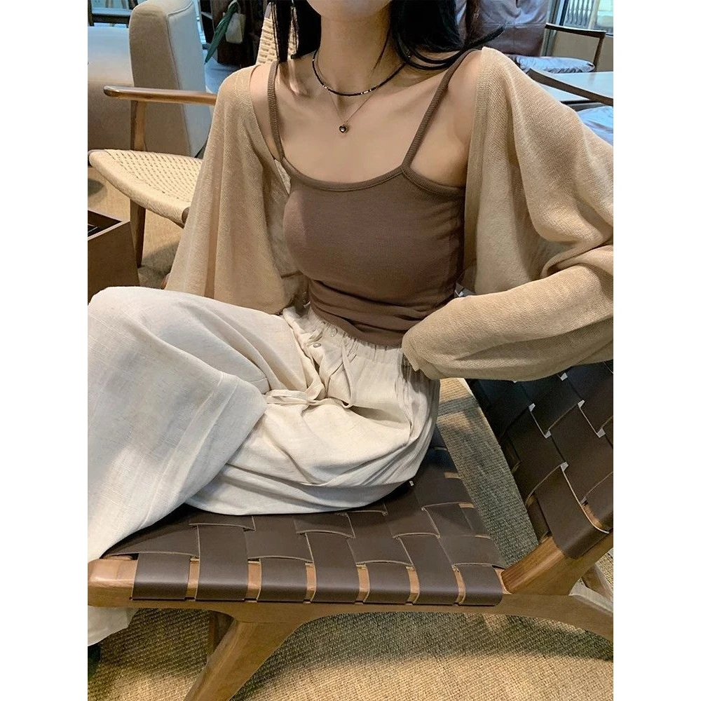 7春秋季薄款开衫女夏季小坎肩短款披肩上衣外套外搭罩衫