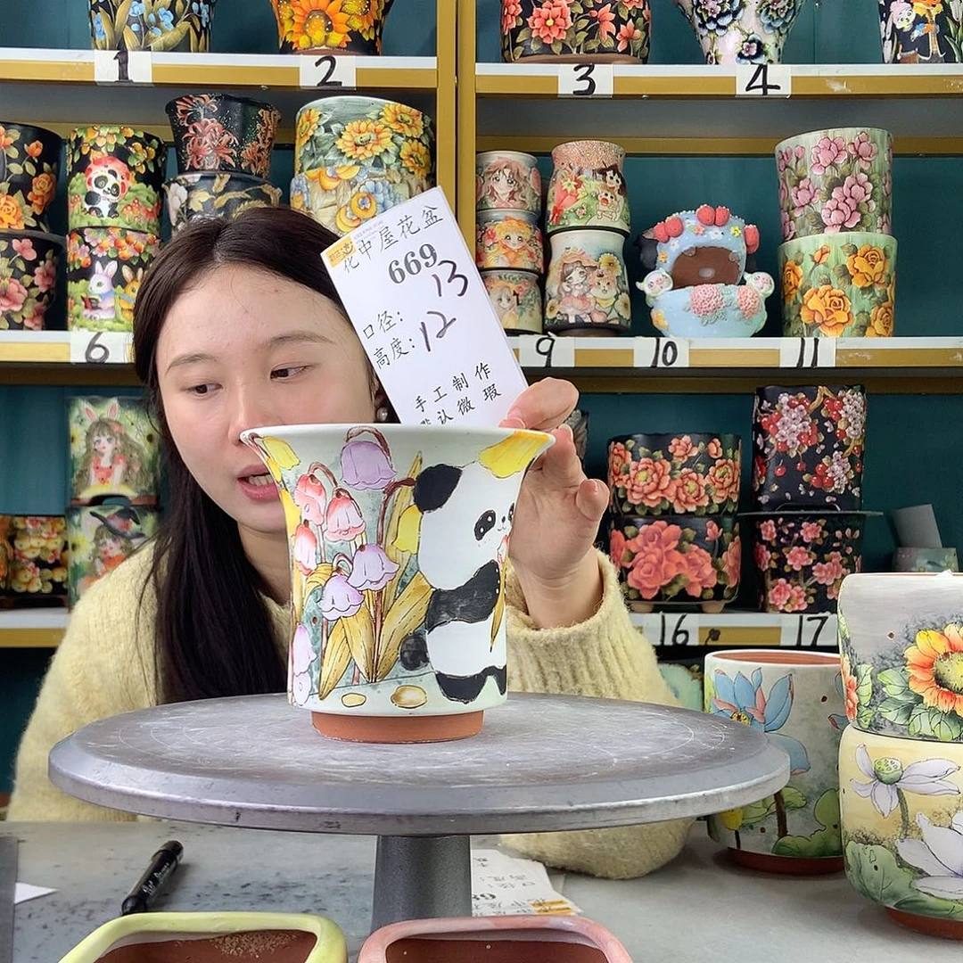 陶景德镇手工花盆669