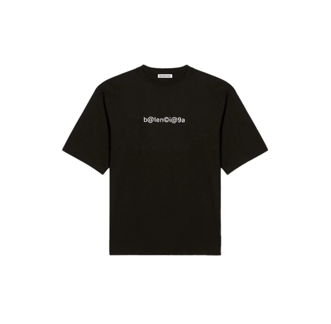 全新未使用 Balenciaga/巴黎世家 黑色网站字母logo短袖XXS码