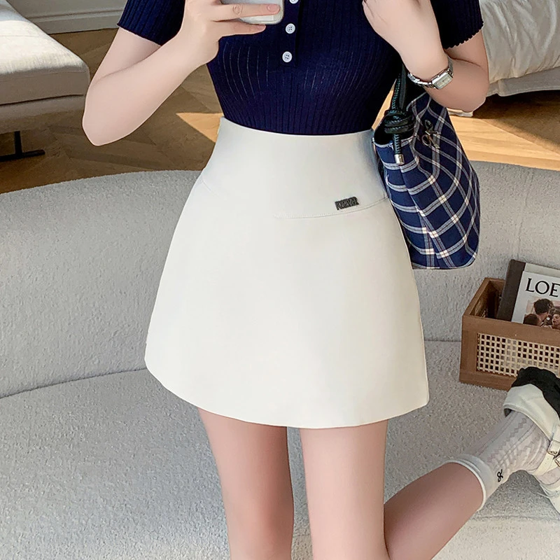 现货高腰A字裙裤不规则半身裙女a字短裙2025春夏新款百搭短裤裙