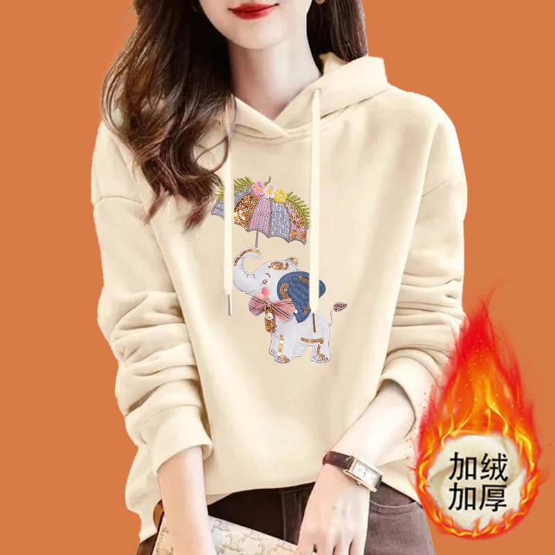 【特厚款/520克北极绒】加绒加厚卫衣怕冷必入男女同款厚卫衣【森】