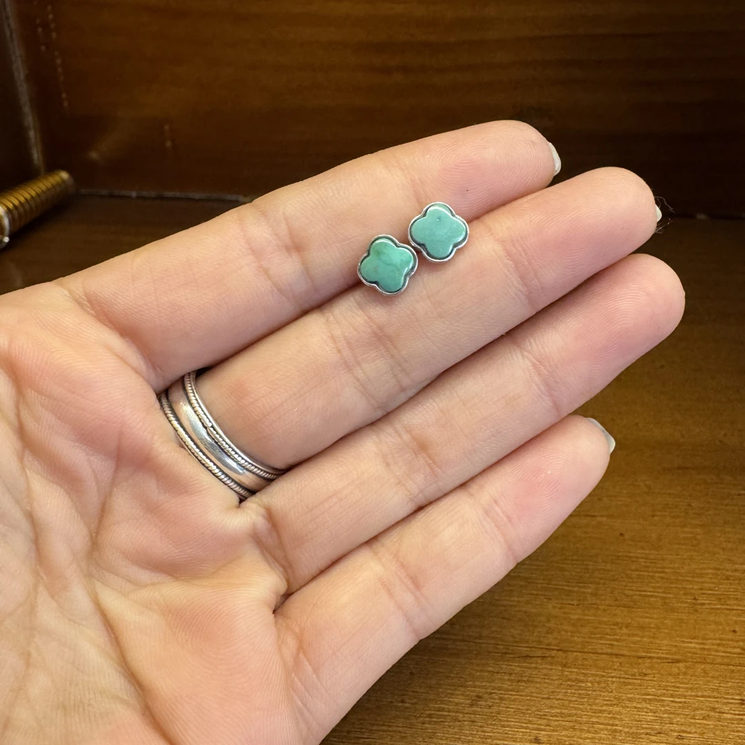 925银耳饰 新款925纯银 四叶草 耳钉