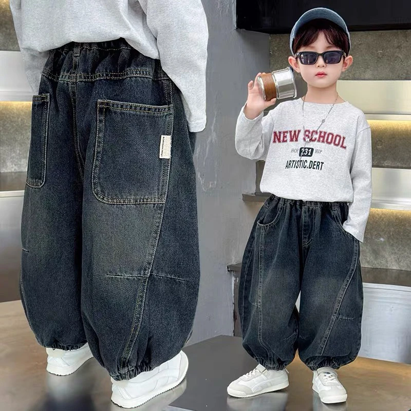 男童牛仔裤裤子春秋款2025新款儿童男孩秋款童裤春装宝宝男童裤子