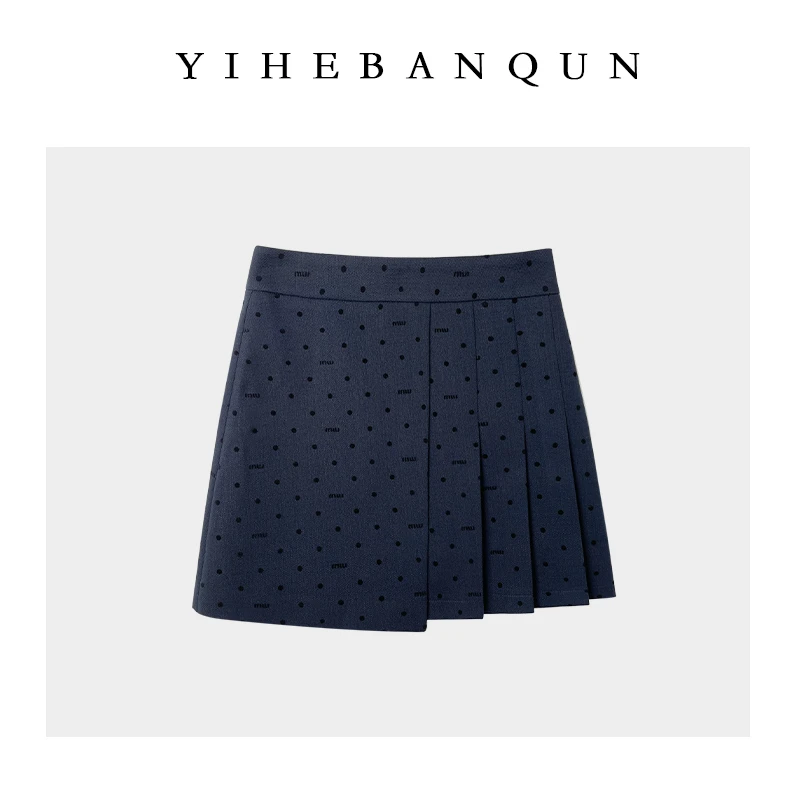 波点百褶裙2025春夏新款高腰时尚不规则半身裙修身休闲包臀裙