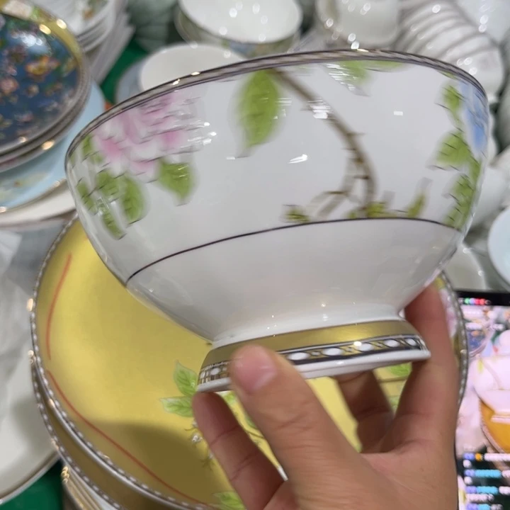 瓷片琴瑟和鸣六寸面碗两个