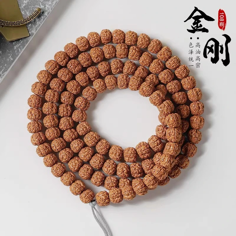 闷墩老树树王天然小金刚菩提108颗男士盘玩佛珠念珠矮桩飞碟树王