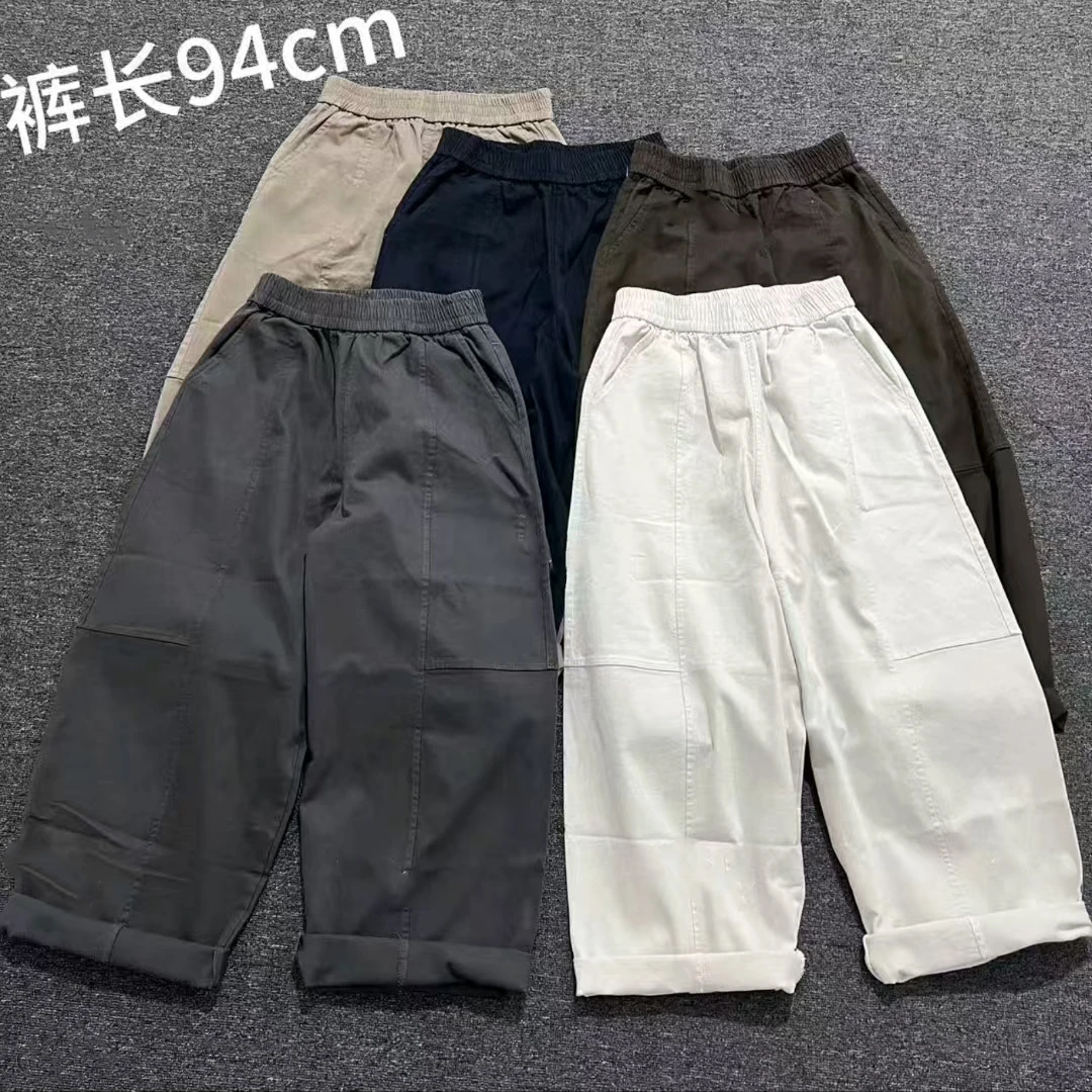 秋季慵懒风哈伦裤拼接松紧休闲裤山本裤直筒夏季纯色时尚