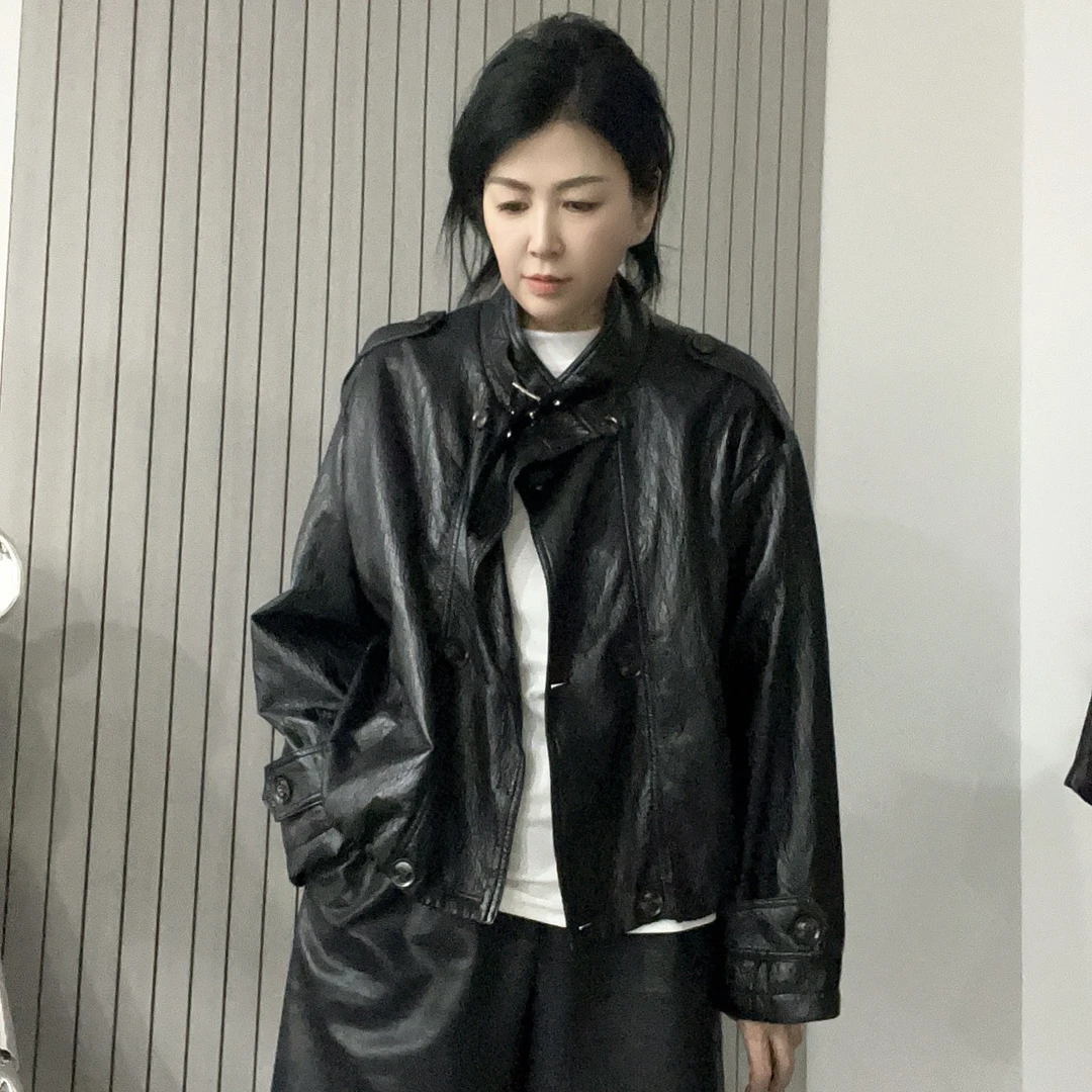时尚皮衣女2025秋季新款机车短款外套夹克高级感复古上衣韩版百搭