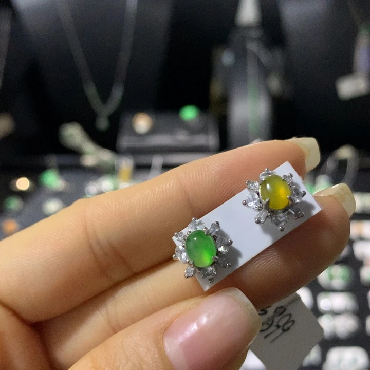 翡翠银S925镶嵌戒指