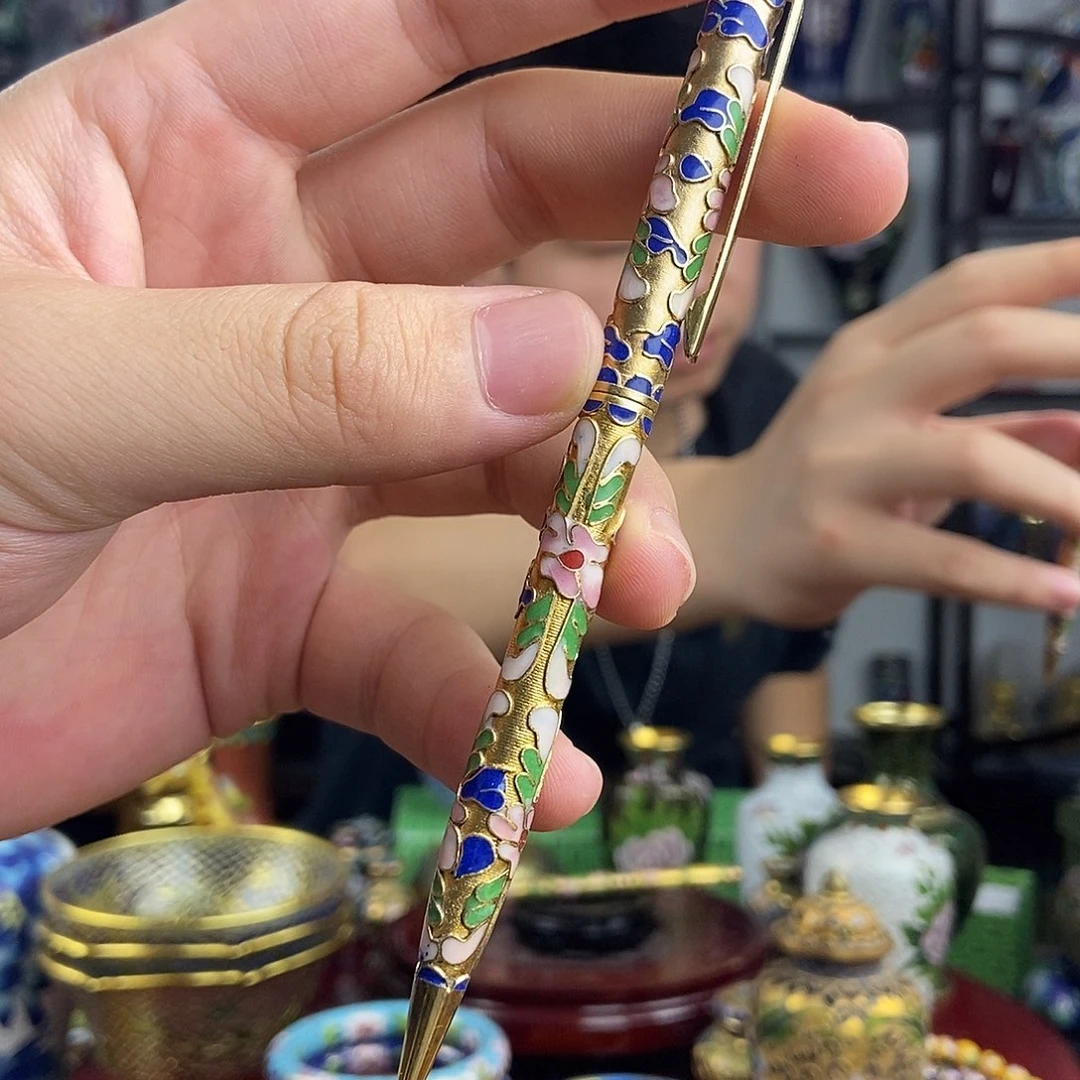 铜景泰蓝创汇金地圆珠笔
