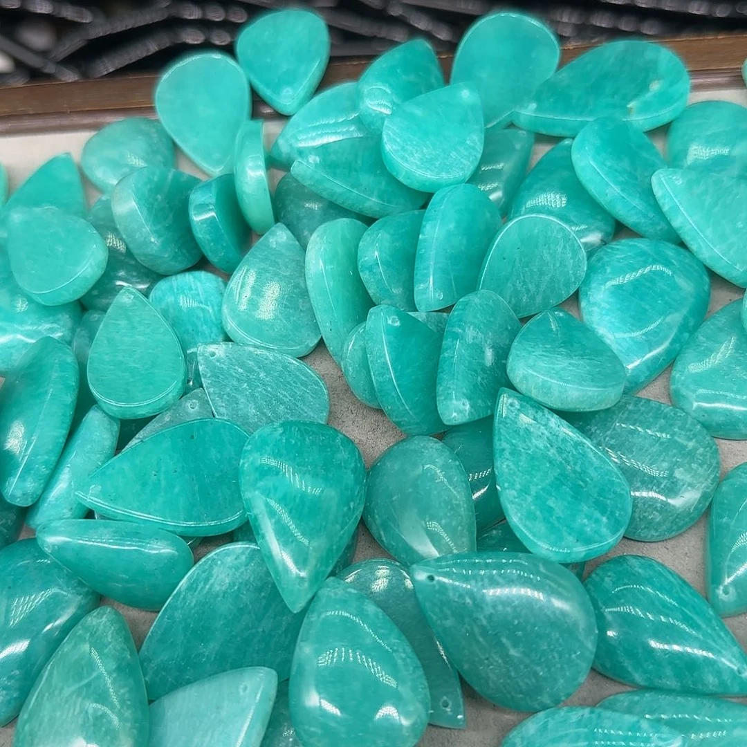 玛瑙/玉髓合金珠宝半成品天河石水滴17mm一颗