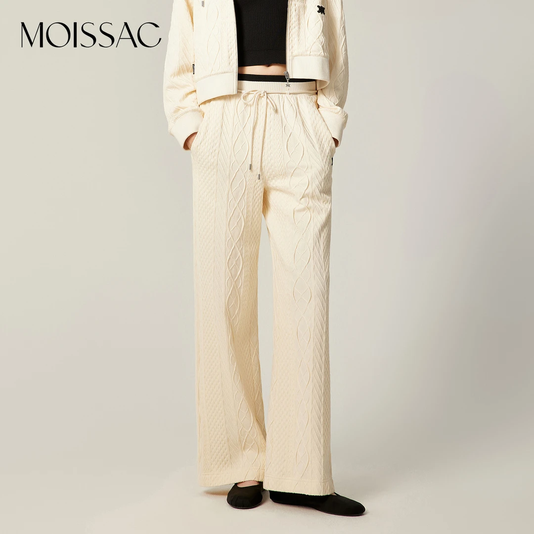 【琥珀流光】MOISSAC摩萨克商场同款法式针织绞花休闲长裤MWEC11008