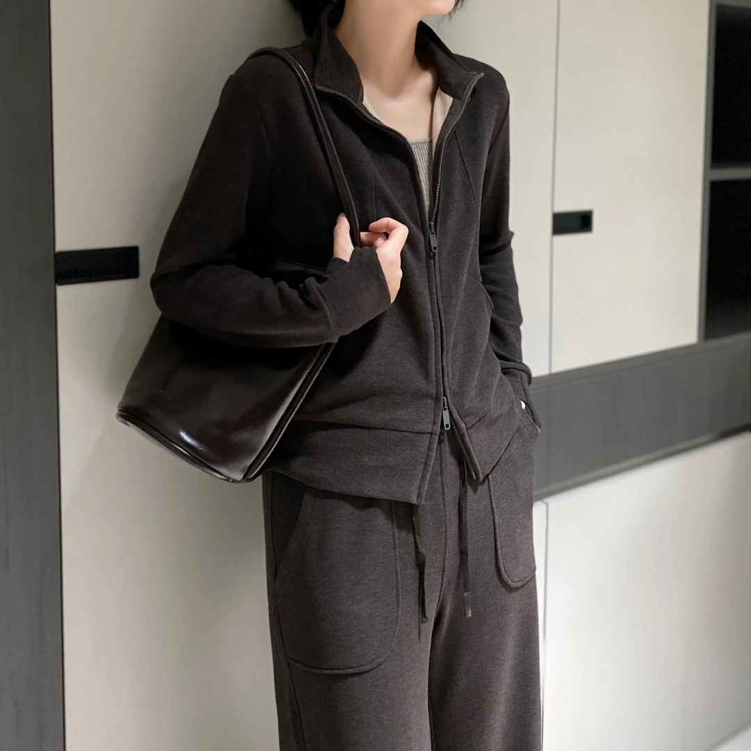 早秋韩系时尚立领拉链上衣