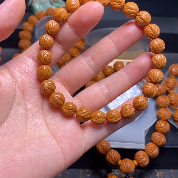 桃核手串玉龙脊手串
