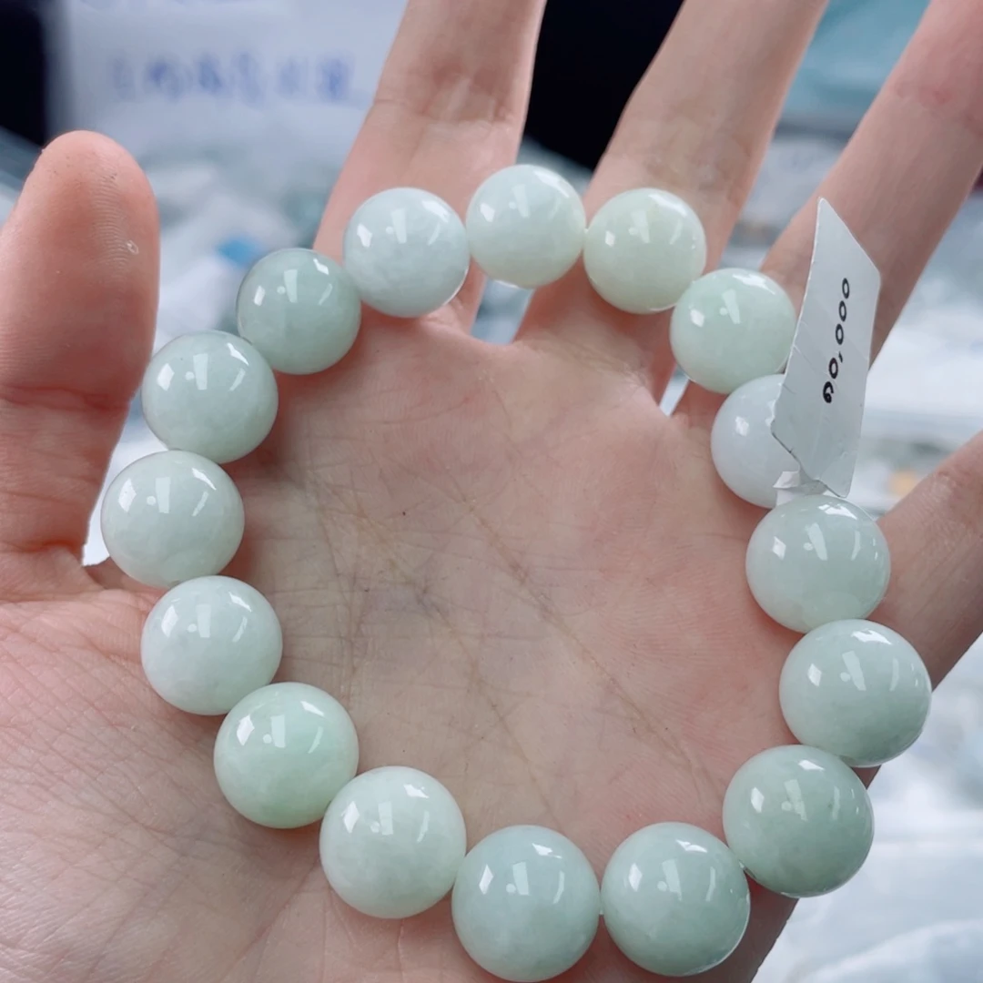 未镶嵌定制翡翠珠串12.9