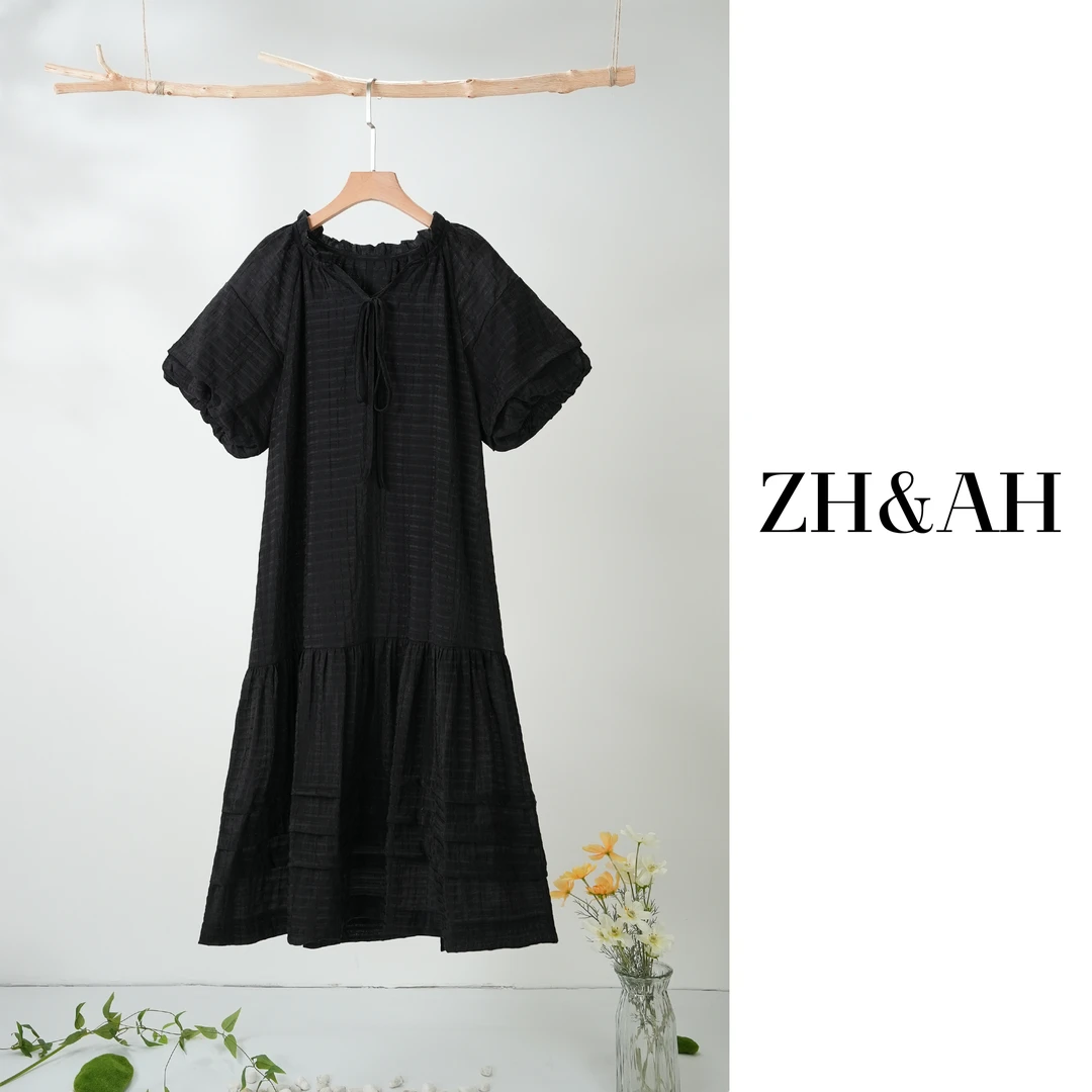 ZH&AH【圣马丁】夏季新款时尚气质百搭设计感孕期显瘦通勤连衣裙