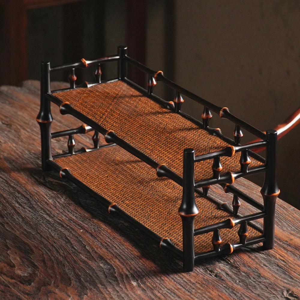 （大可）40茶架/了竹/原创非遗/手工竹编/筇竹/茶道配件/茶周