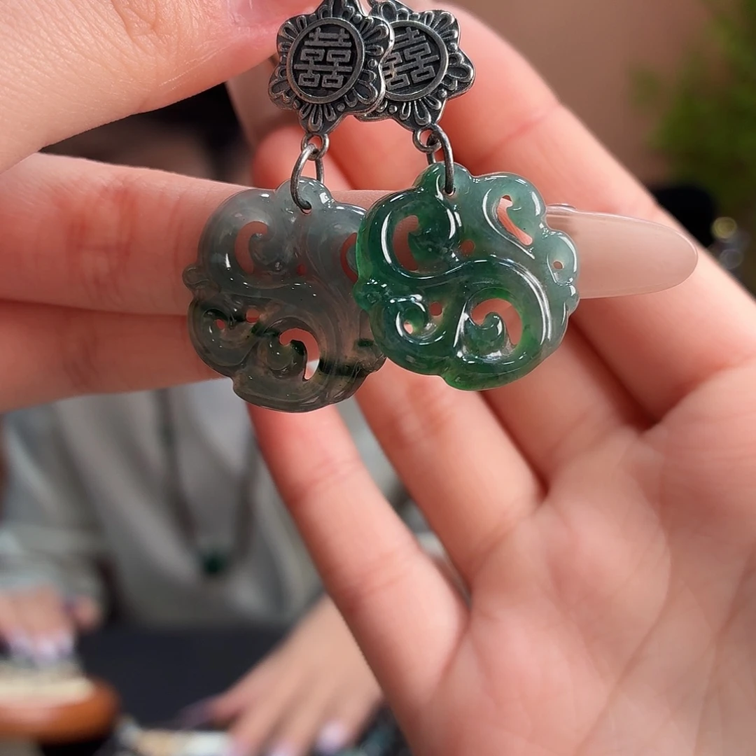 翡翠未镶嵌耳饰耳饰