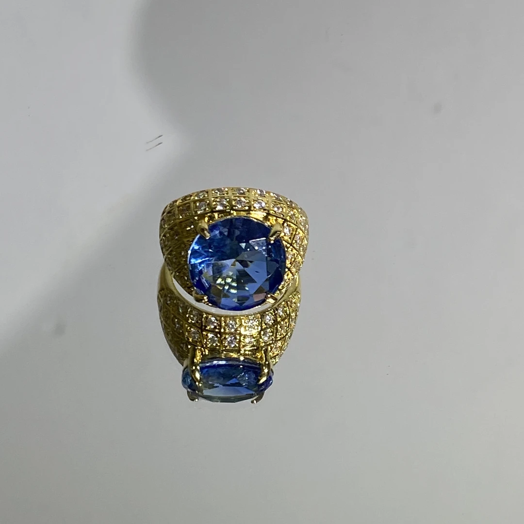 铜合金合成锆石戒指 TTSD 蓝色时尚戒指 2788