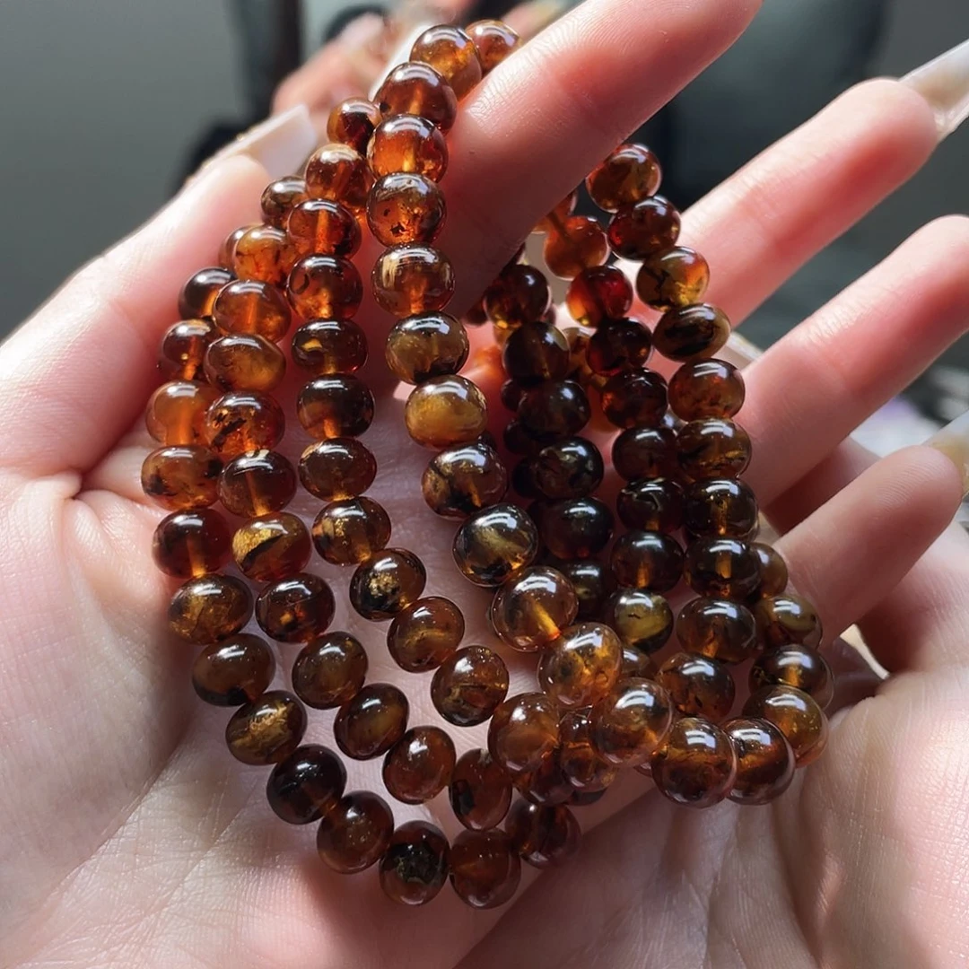 琥珀未镶嵌裸石抚顺琥珀8➕108花珀