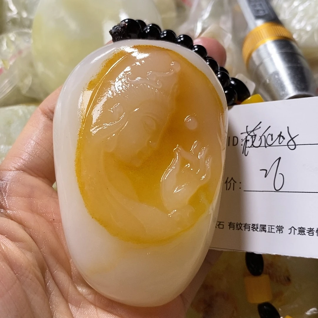 石材用****3古青石手把件