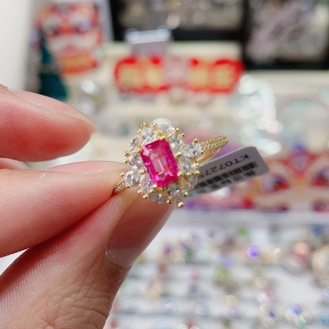 尖晶石戒指银S925镶嵌