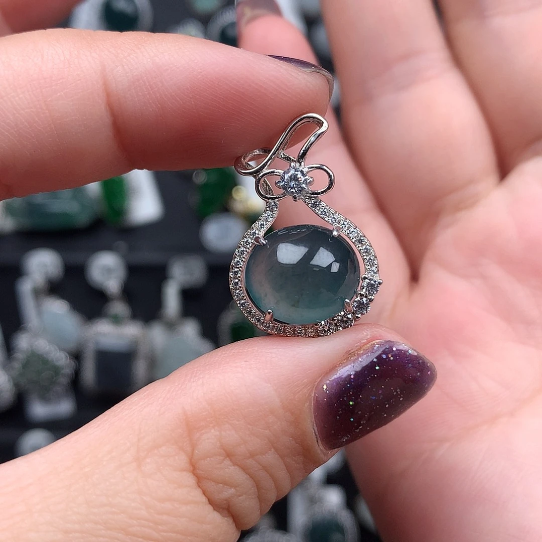 翡翠银S925镶嵌颈饰