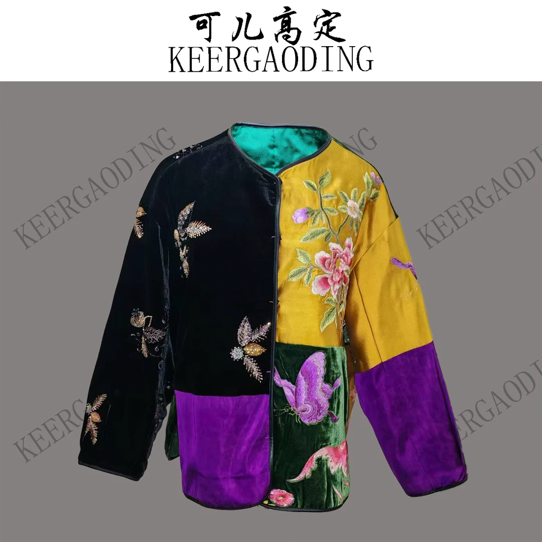 【可儿•高定】高端新中式重工手推绣桑蚕丝丝绒棉服外套WQ-70776