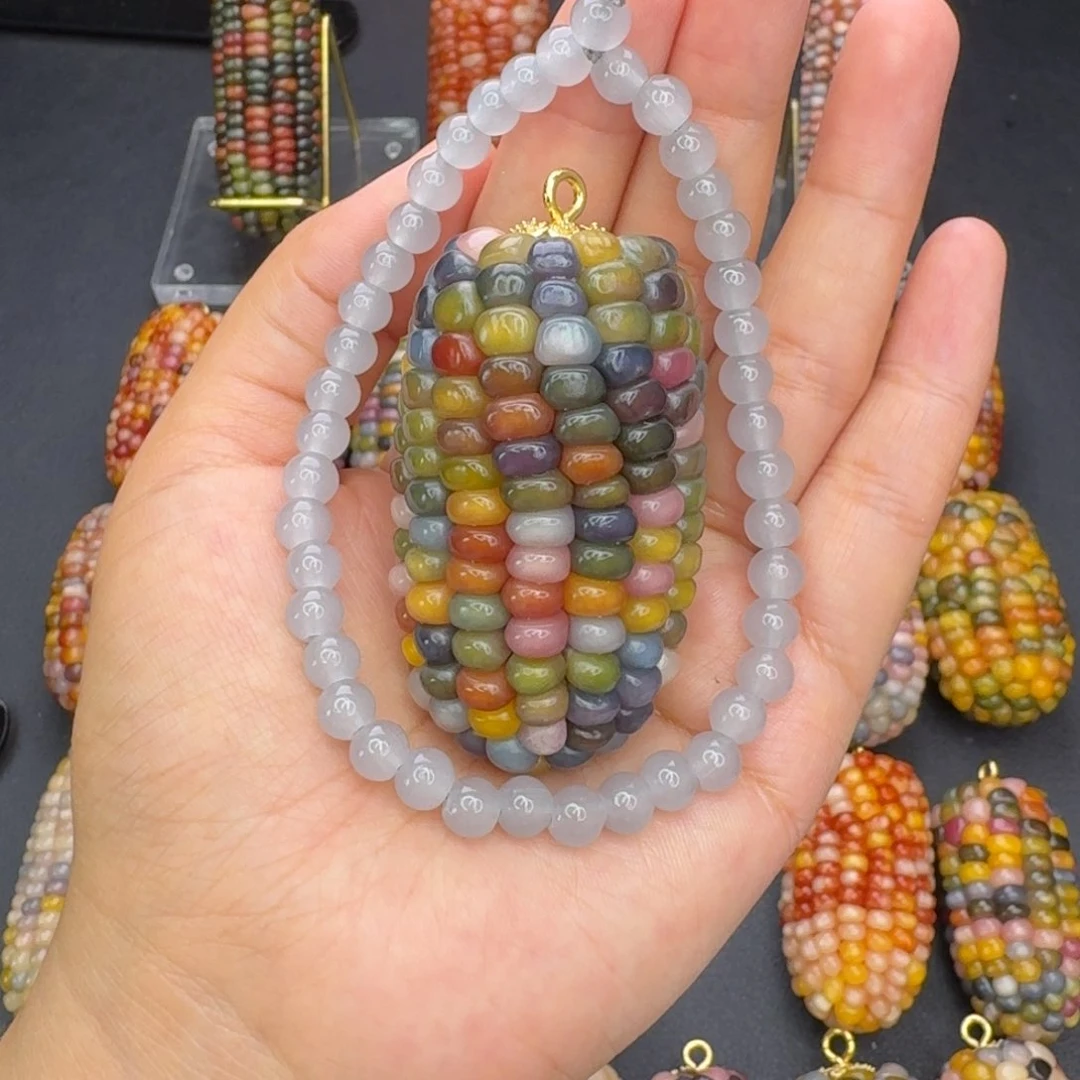 柠***秋无铜合金七彩文玩玉米