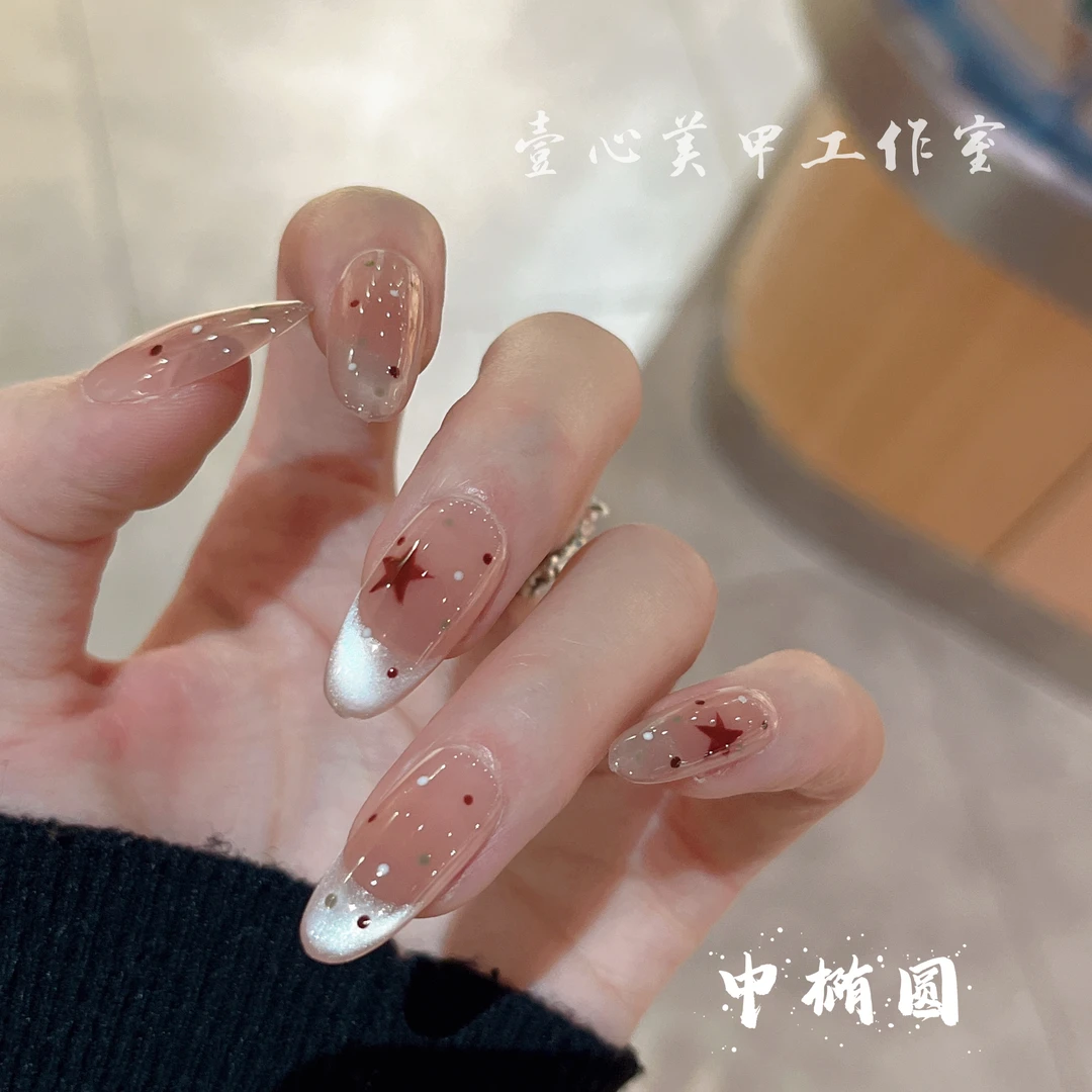 银河之星-壹心纯手工穿戴甲 可拆卸假指甲贴 10片装