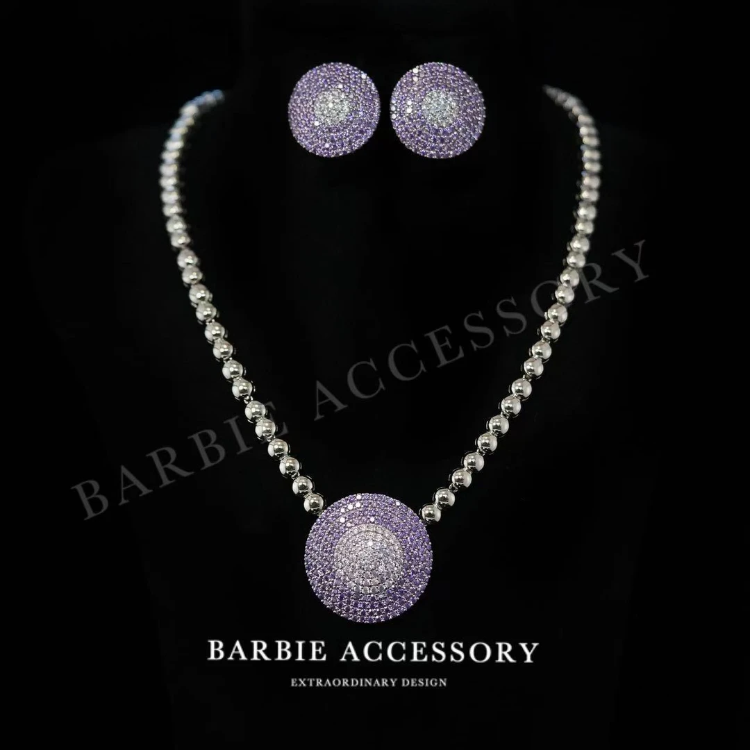 铜合金合成锆石项链 【紫星罗盘】轻奢设计款高级感套装