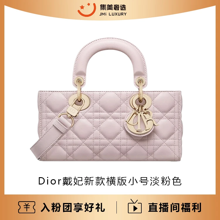 未使用 DIOR/迪奥 Dior新款戴妃横版小号淡粉色尚包/全新/AM4220