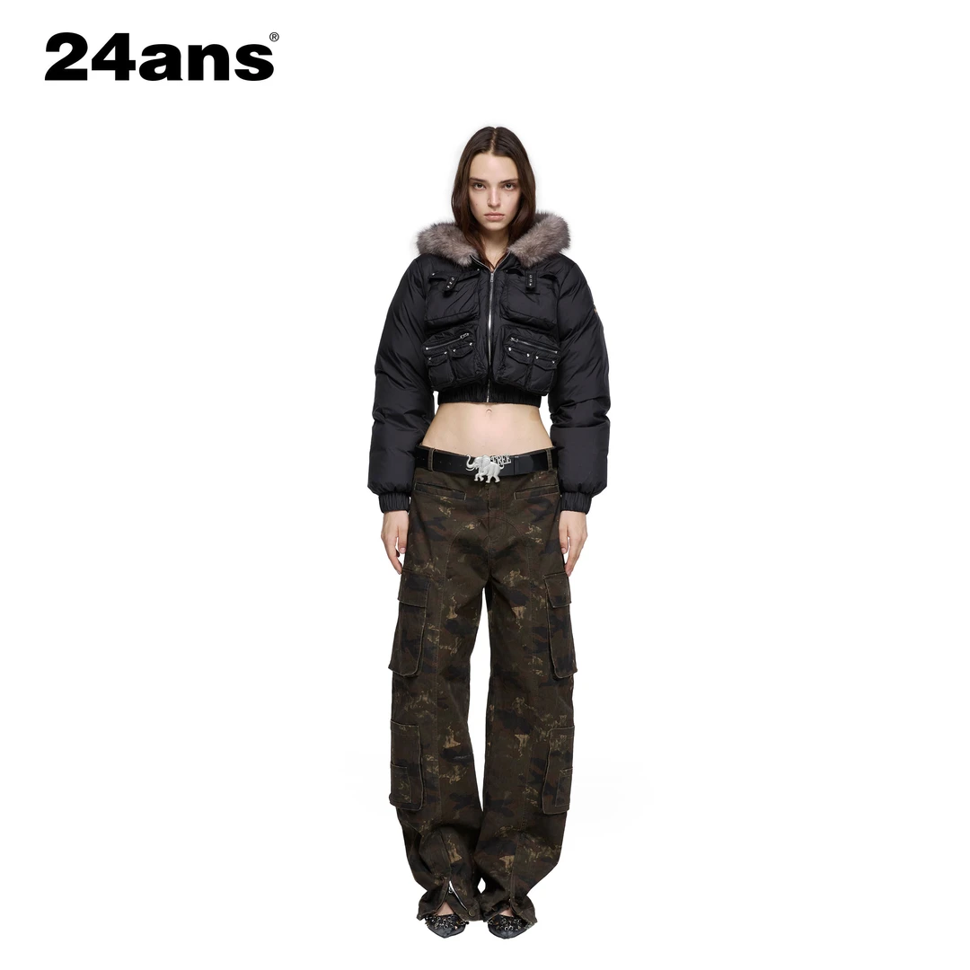 24ANS LTD立体口袋羽绒服黑白11