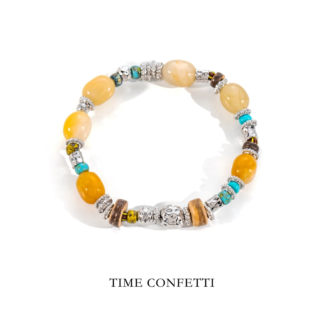 钛钢手链 镀铂【孙二娘】气质百搭串珠手链TC 11726