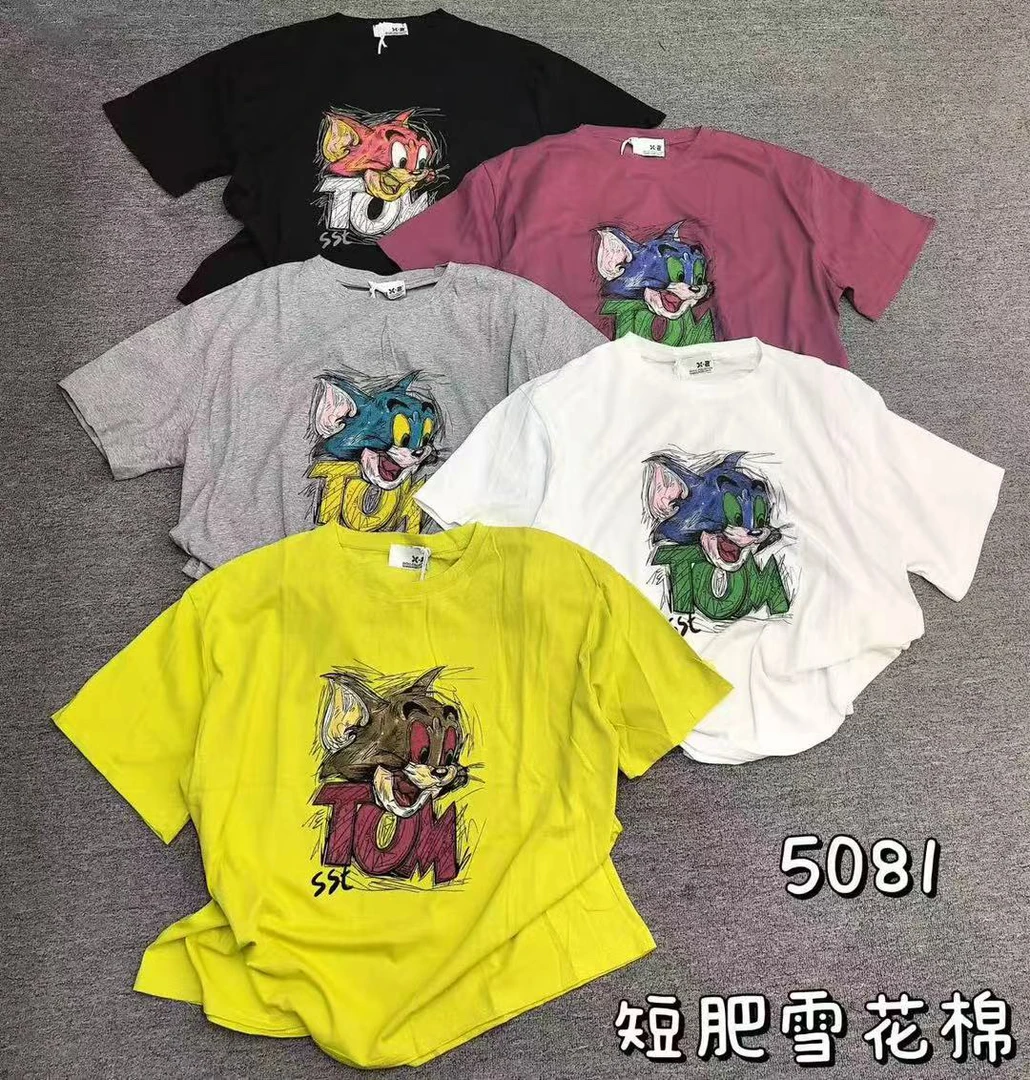 508杰西5色常规款薄款休闲体恤夏季