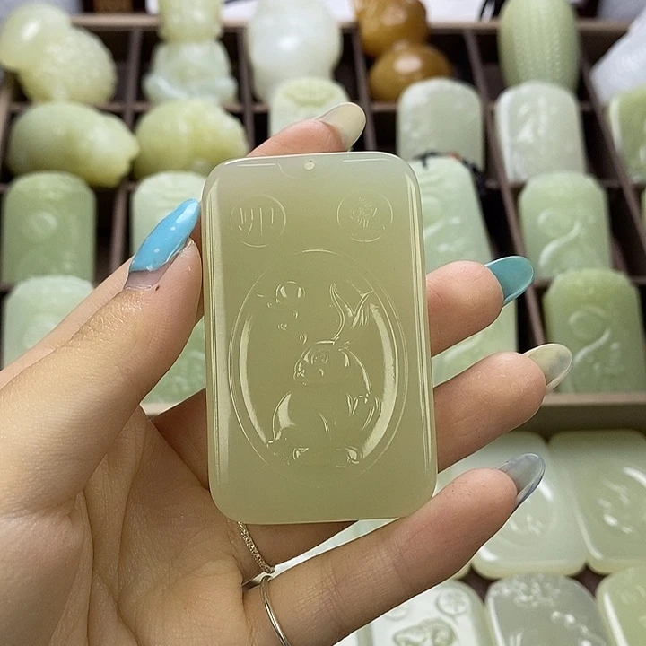 昆仑石双面守护兔