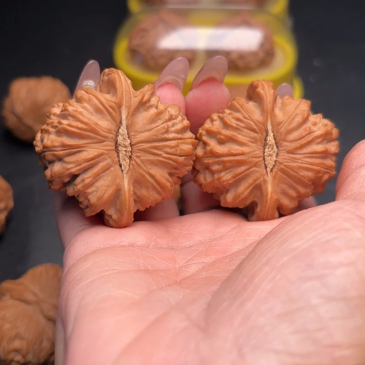 周***生桃核把件45白狮子