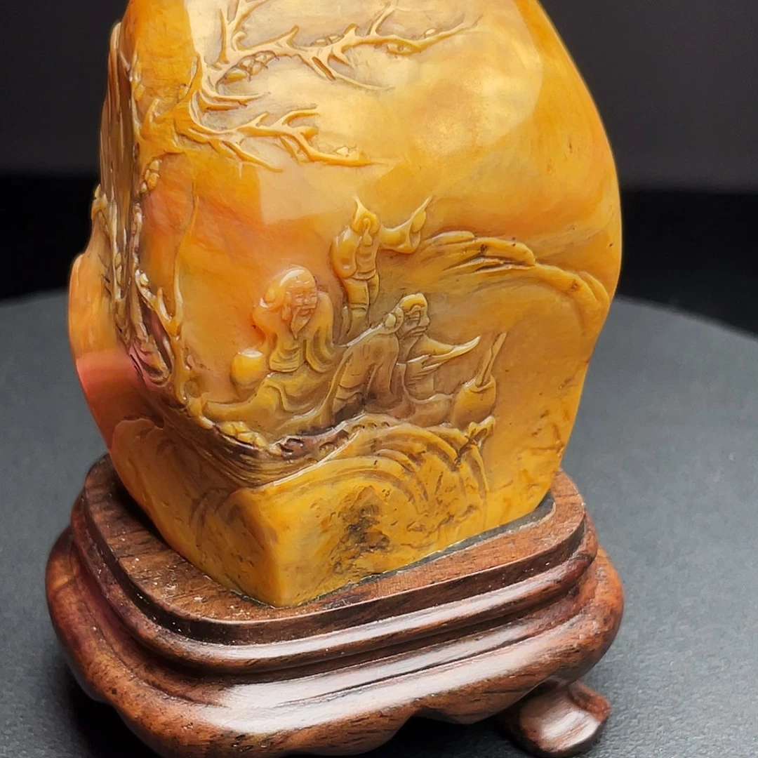 田黄石田黄石手把件摆件