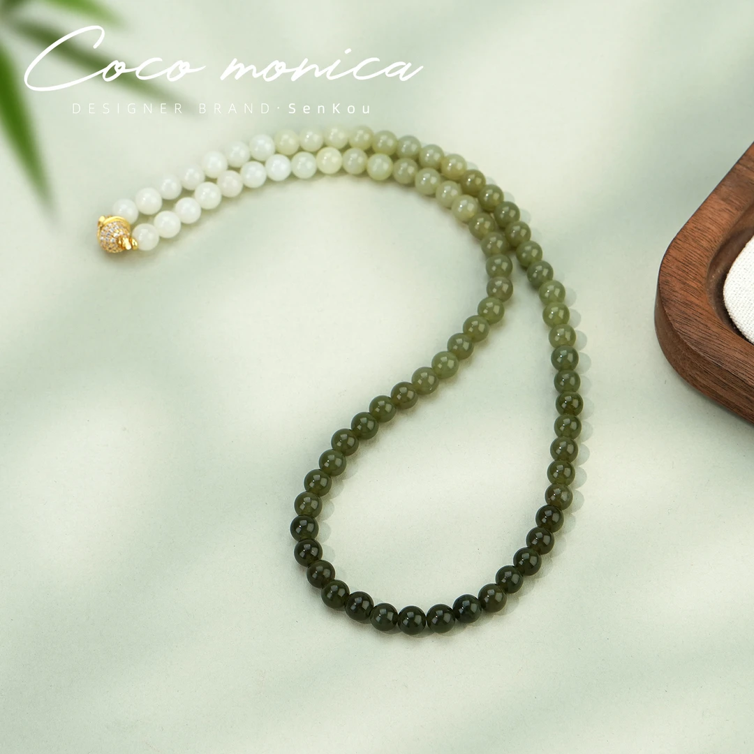 【小霞珠宝】和田玉项链女款百搭长款项链百搭精致 AC503